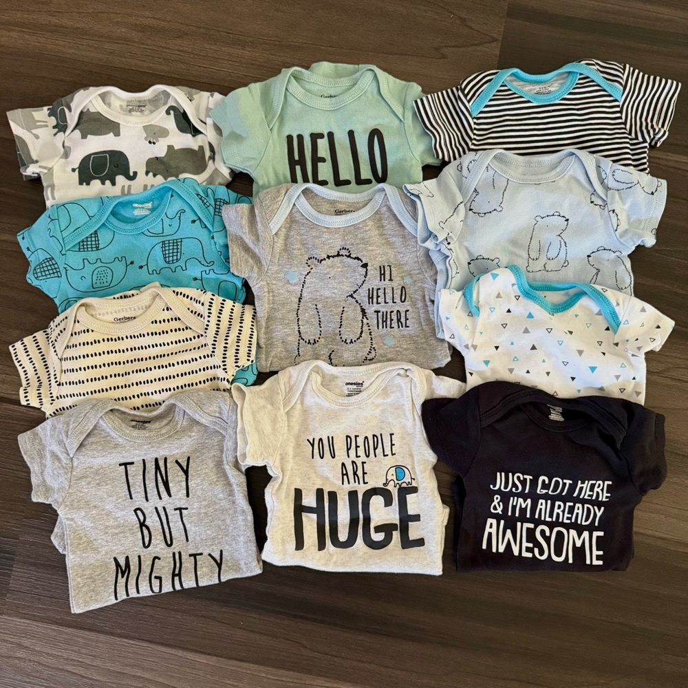 Assorted Baby Onesies with Fun Prints